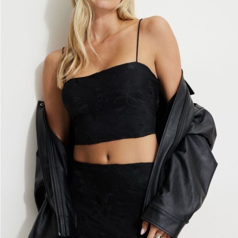Worn only once! 2-piece set black lace